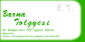 barna tolgyesi business card